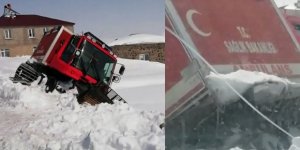 Kars’ta paletli ambulans yan yattı